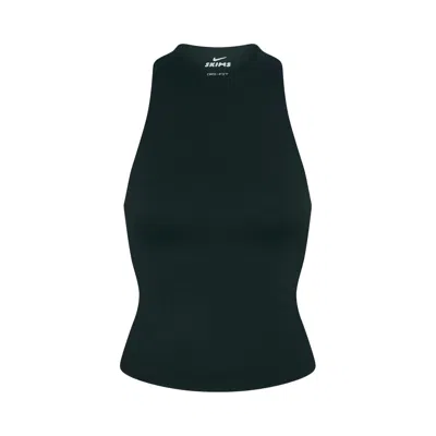 Pre-owned Nikeskims Matte Mock-neck Racerback Tank Top 'dark Teal/dark Teal' | Blue | Women's Size Xs