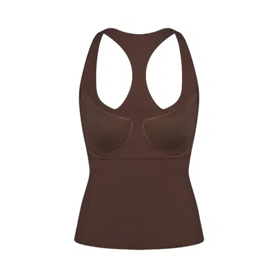 Pre-owned Nikeskims Matte Racer Back Tank 'dark Sepia' | Brown | Women's Size Xxs