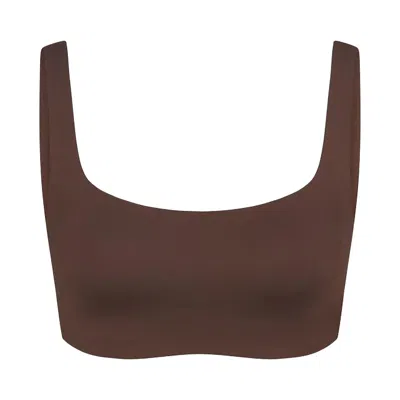 Pre-owned Nikeskims Matte Scoop Neck Bra 'dark Sepia' | Brown | Women's Size 109