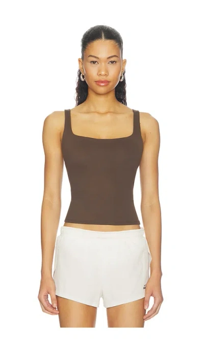 Nikeskims Matte Square Neck Tank In Brown