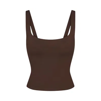 Pre-owned Nikeskims Matte Square Neck Tank 'dark Sepia' | Brown | Women's Size Xs
