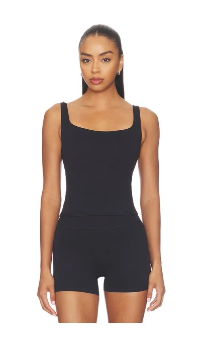 Nikeskims Matte Square Neck Tank In Obsidian