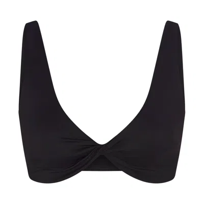 Pre-owned Nikeskims Matte Twist-front Bra 'obsidian/obsidian' | Black | Women's Size S