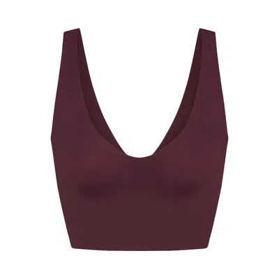 Pre-owned Nikeskims Matte V-neck Bra Top 'currant' | Red | Women's Size 109