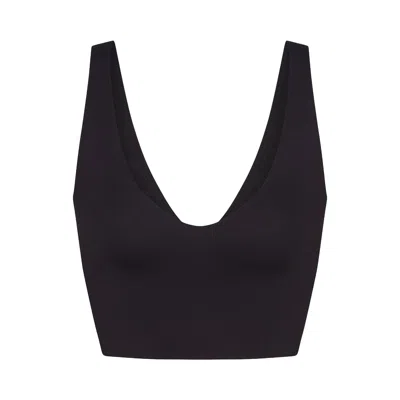 Pre-owned Nikeskims Matte V-neck Bra Top 'obsidian' | Black | Women's Size Xl