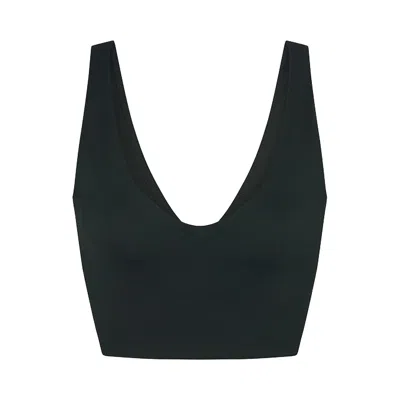 Pre-owned Nikeskims Matte V-neck Long-line Bra 'dark Teal/dark Teal' | Blue | Women's Size S