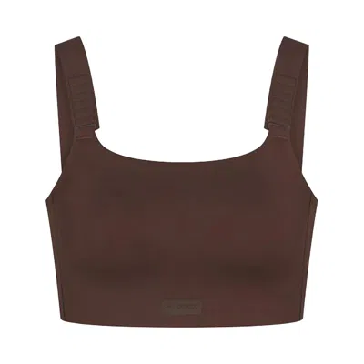 Pre-owned Nikeskims Matte Wide Strap Bra 'dark Sepia' | Brown | Women's Size 32