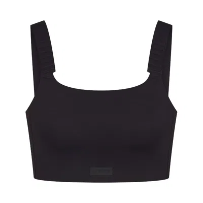 Pre-owned Nikeskims Matte Wide Strap Bra 'obsidian' | Black | Women's Size 32