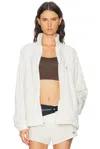 Nikeskims Womens Ivory Stretch Nylon Oversized Track Jacket Xxs In White