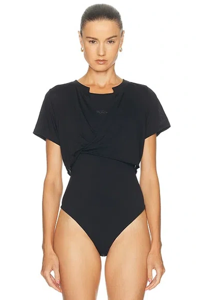 Nikeskims Performance Cotton V Neck Crop Top In Black