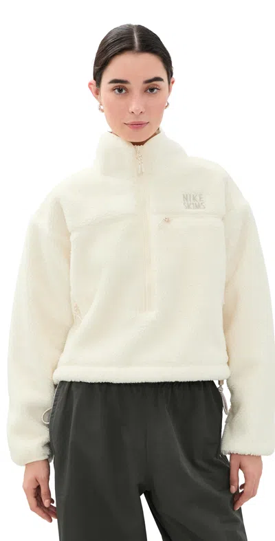 Nikeskims Sherpa Half Zip Jacket Nskm Ecru
