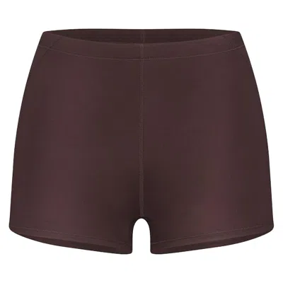 Pre-owned Nikeskims Shine Drawcord 2" Short 'phoenix' | Brown | Women's Size L