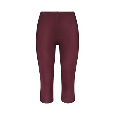Pre-owned Nikeskims Shine Drawcord Crop 17" Legging 'currant' | Red | Women's Size Xxs