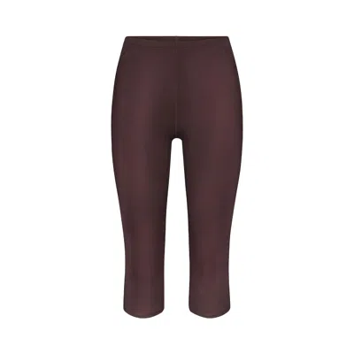 Pre-owned Nikeskims Shine Drawcord Crop 17" Legging 'dark Sepia' | Brown | Women's Size M