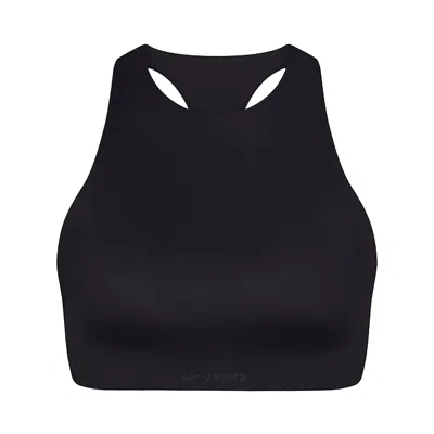Pre-owned Nikeskims Shine High Neck Bra 'obsidian' | Black | Women's Size 40