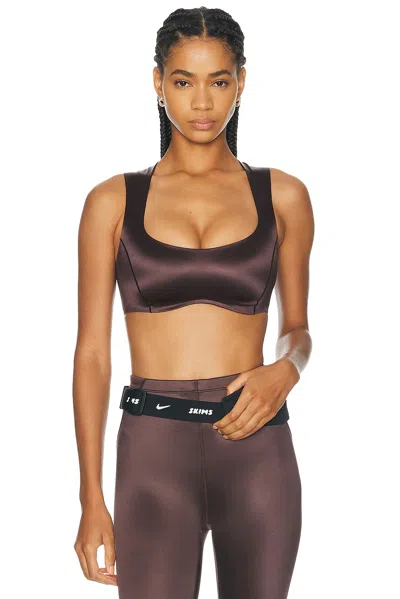 Nikeskims Shine Open Scoop Bra In Brown