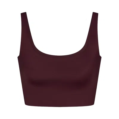 Pre-owned Nikeskims Shine Scoop Neck Bra Top 'currant' | Red | Women's Size Xl