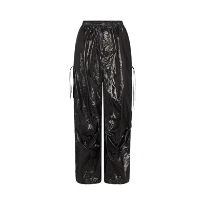 Pre-owned Nikeskims Shine Shiny Nylon Cargo Pant 'obsidian' | Black | Women's Size M