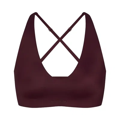 Pre-owned Nikeskims Shine V-neck Bra 'currant' | Red | Women's Size M