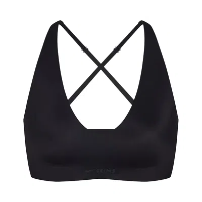 Pre-owned Nikeskims Shine V-neck Bra 'obsidian' | Black | Women's Size L