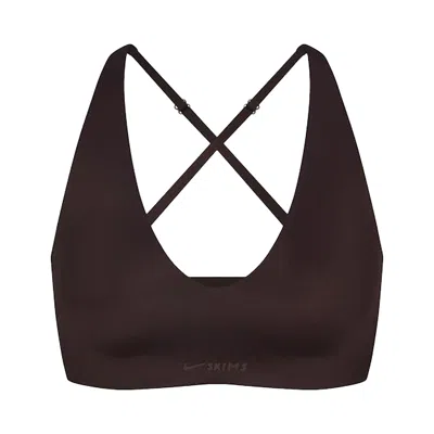 Pre-owned Nikeskims Shine V-neck Bra 'phoenix' | Brown | Women's Size M
