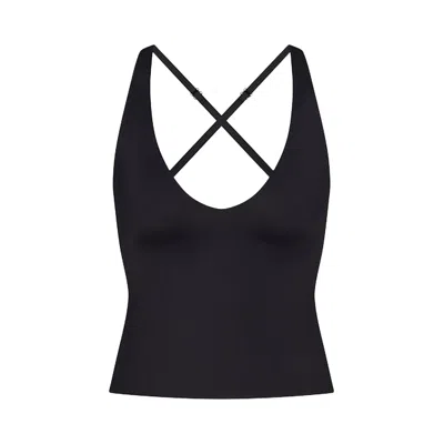 Pre-owned Nikeskims Shine V-neck Tank 'obsidian' | Black | Women's Size Xs