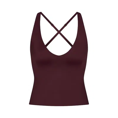Pre-owned Nikeskims Shine V-neck Tank 'phoenix' | Brown | Women's Size Xxxl