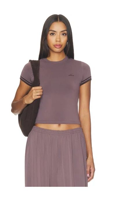 Nikeskims Stretch Knit Crop Crew In Brown