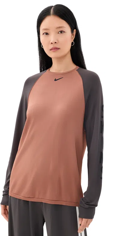 Nikeskims Stretch Knit Relaxed Top Nskm Carob Brn/nskm Boulder