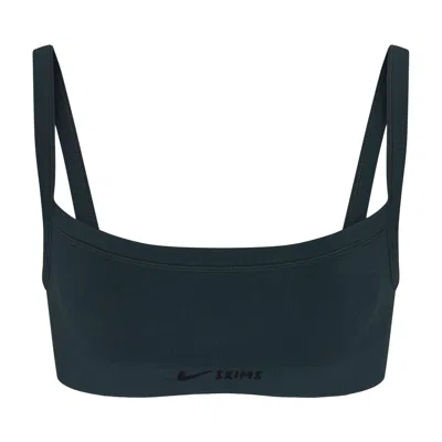 Pre-owned Nikeskims Vintage Seamless Cami Bra 'dark Teal/dark Teal' | Blue | Women's Size L