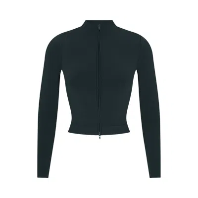 Pre-owned Nikeskims Vintage Seamless Full-zip Jacket 'dark Teal/dark Teal' | Blue | Women's Size Xl