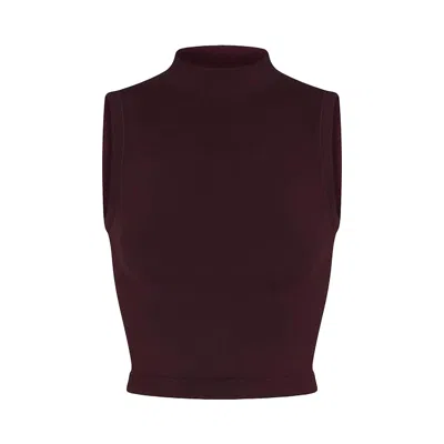 Pre-owned Nikeskims Vintage Seamless Mock Neck Bra Top 'currant' | Red | Women's Size Xs