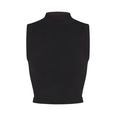 Pre-owned Nikeskims Vintage Seamless Mock Neck Bra Top 'obsidian' | Black | Women's Size Xxxl
