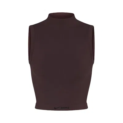 Pre-owned Nikeskims Vintage Seamless Mock Neck Bra Top 'phoenix' | Brown | Women's Size Xxxl