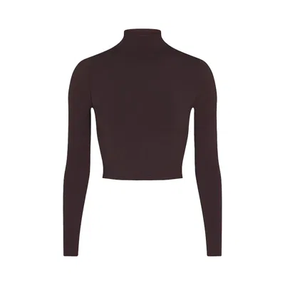 Pre-owned Nikeskims Vintage Seamless Mock Neck Crop Top 'phoenix' | Brown | Women's Size Xxs