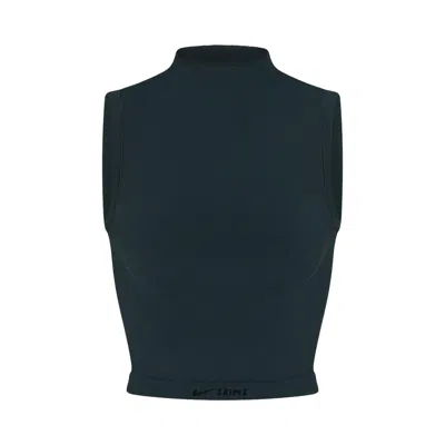Pre-owned Nikeskims Vintage Seamless Mock-neck Long-line Bra 'dark Teal/dark Teal' | Blue | Women's Size M