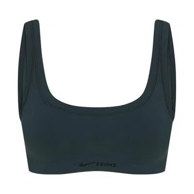 Pre-owned Nikeskims Vintage Seamless Scoop Bra 'dark Teal/dark Teal' | Blue | Women's Size M