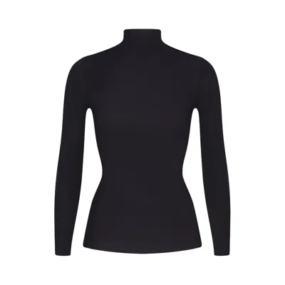 Pre-owned Nikeskims Vintage Weightless Layers Mock Neck Long Sleeve Top 'obsidian' | Black | Women's Size L