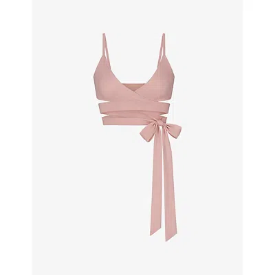 Nikeskims Womens Himalayan Matte Wrap-front Bra Xxs