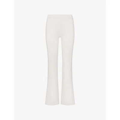 Nikeskims Womens Ivory Airy Low-rise Mini Flare Jersey Trousers Xxs In White