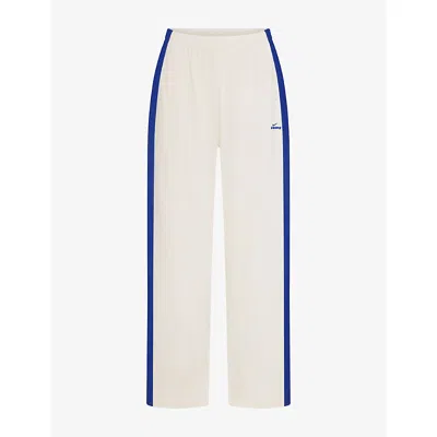 Nikeskims Womens Ivory/nskm Cobalt Stretch Knit Wide-leg Trousers Xxl