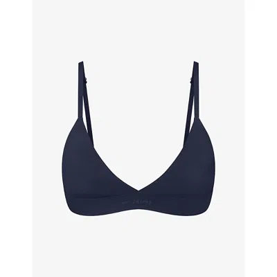 Nikeskims Womens Navy Shine Triangle Sports Bra In Blue