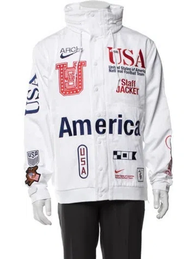 Pre-owned Nike X Arch Usa Jacket Graphic Print Jacket W/ Tags In White