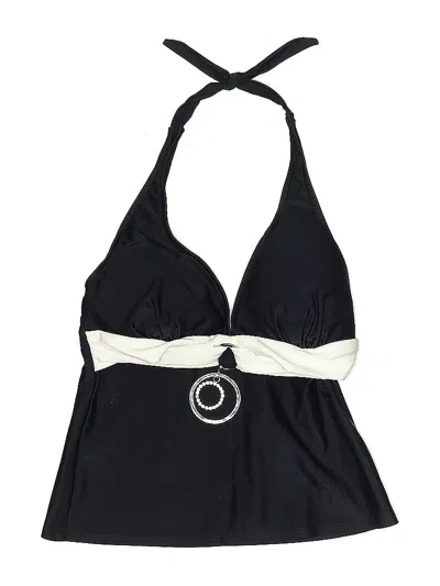 Niki Wior Swimsuit Top Black Solid Pattern Swimwear