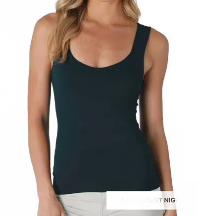 Nikibiki Clean Line Sweet Heart Tank Top In Forest Night In Black