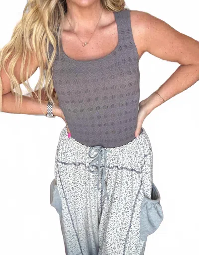 Nikibiki Double Layered Lace Tank Top In Grey In Gray