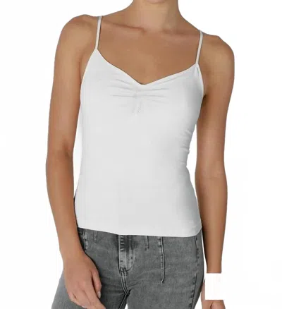 Nikibiki Jersey Shirred Cami In White In Gray