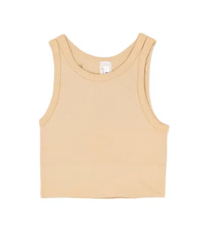 Nikibiki Junior Women's Sawyer Chevron Highneck Crop Top In Ivory In Neutral