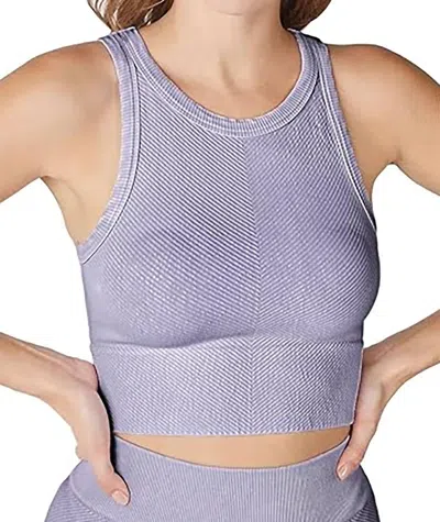 Nikibiki Junior Women's Sawyer Chevron Highneck Crop Top In Lilac In Blue