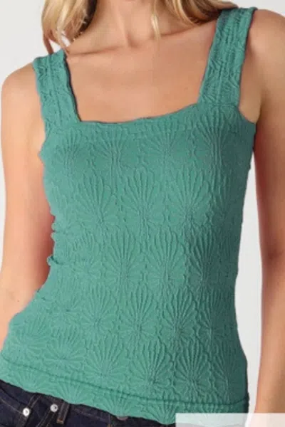 Nikibiki Lace Textured Square Neck Tank Top In Green